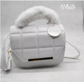 White Quilted Crossbody Bag for Kids with Gold Hardware