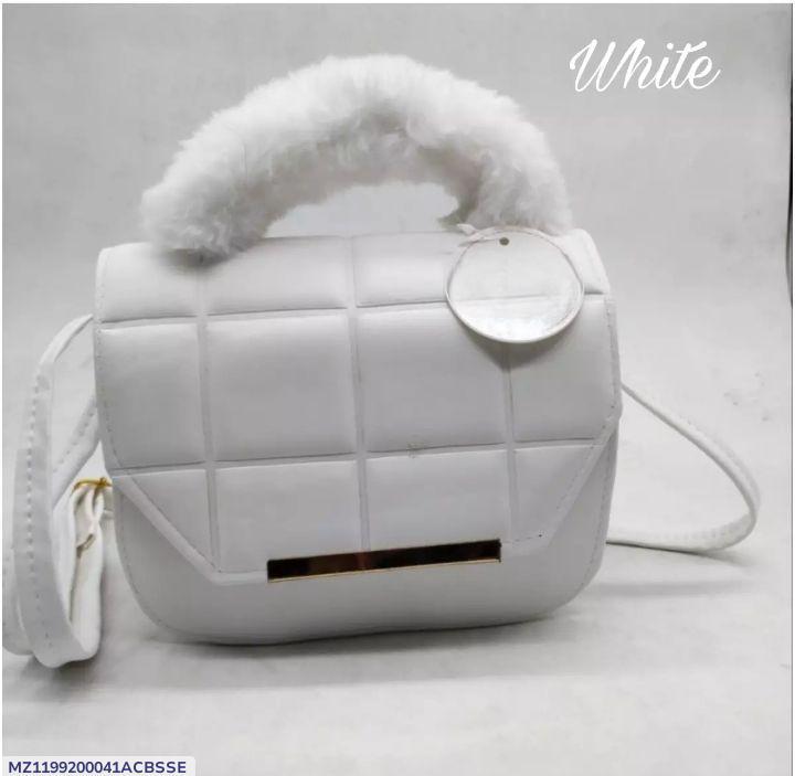 White Quilted Crossbody Bag for Kids with Gold Hardware