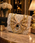 Dior Style Leather Chain Crossbody Bag White 3cm