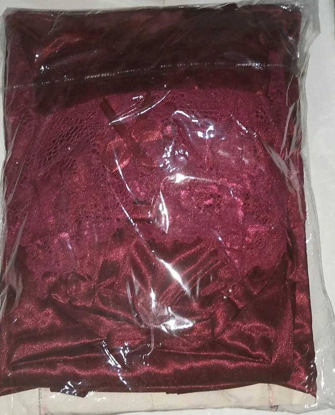 Maroon Silk V-Neck 2Pcs Sleep Set for Women